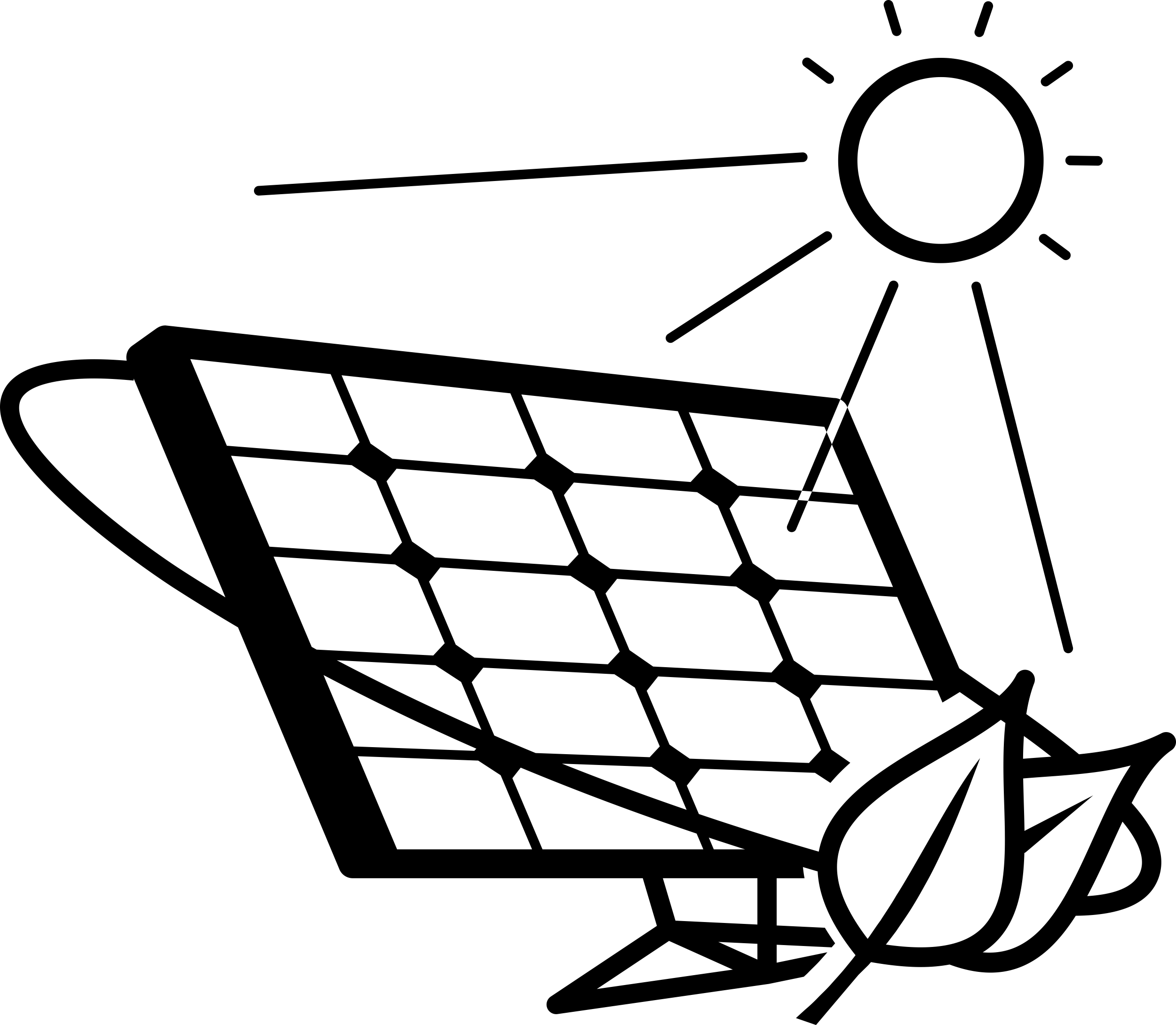 Eco Solar Panel Under Bright Sun Outline Svg File Free Vectors